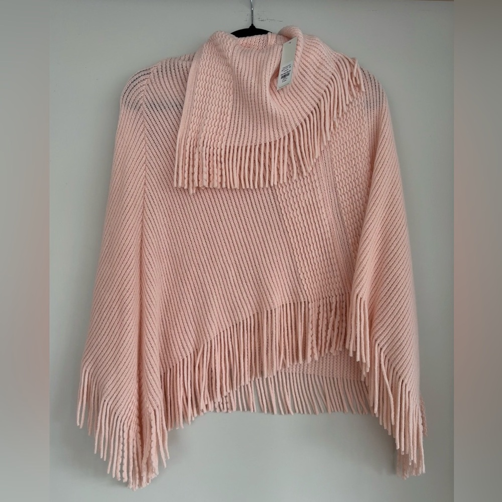 Light Pink Poncho Sweater Women’s One Size NWT